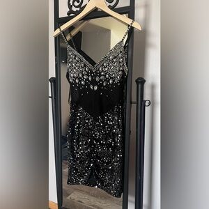 Black and Silver Sequin Dress
